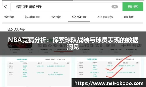 NBA竞猜分析：探索球队战绩与球员表现的数据洞见